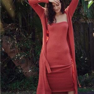 Free People Lottie Solid Sweater Dress Set SZ S NWT MSRP $128